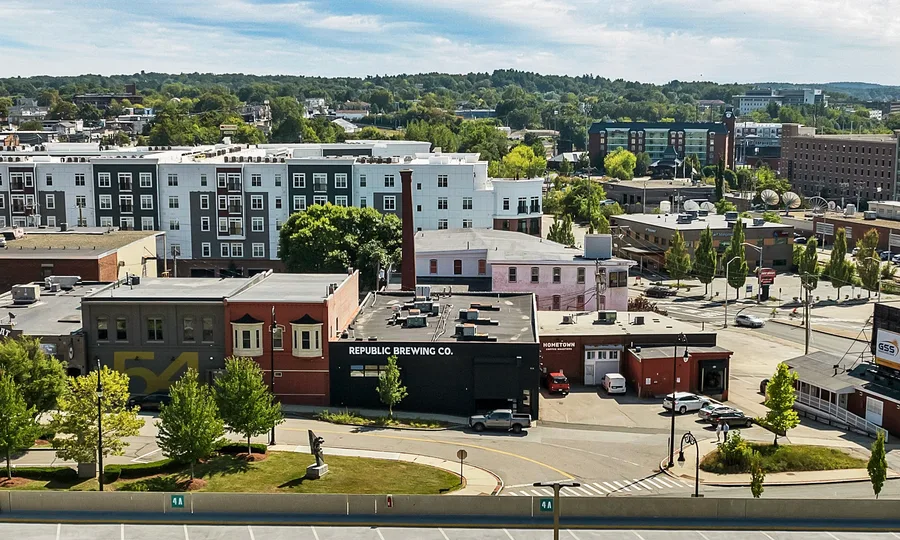 Republic Brewing Co. Manchester neighborhood aerial