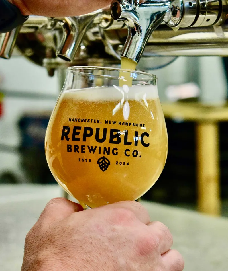 Beer taps at Republic Brewing Company, Manchester NH