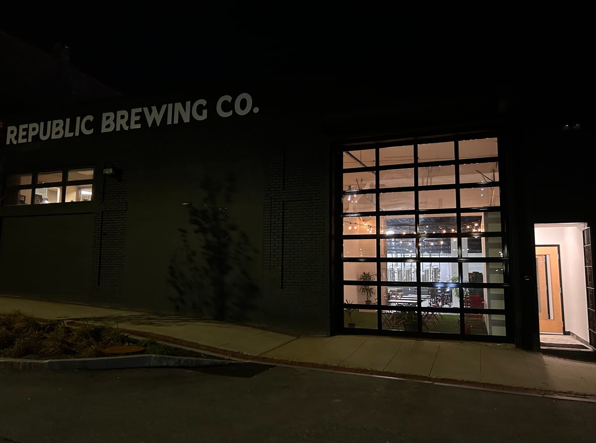 Republic Brewing Company at night